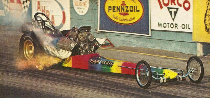 Illustration for article titled Whitewall Tires And Muffler Pipe Rollbars: Drag Racing Back In The Day